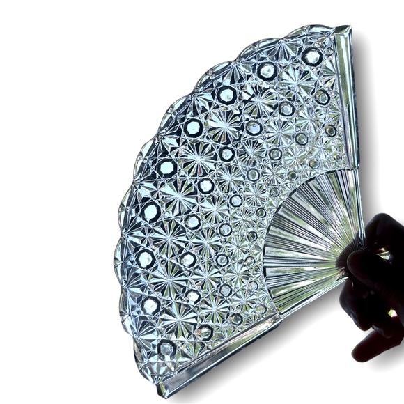 Vintage Other - VTG Cut Glass Ornate Fan Dish | Set of Two
